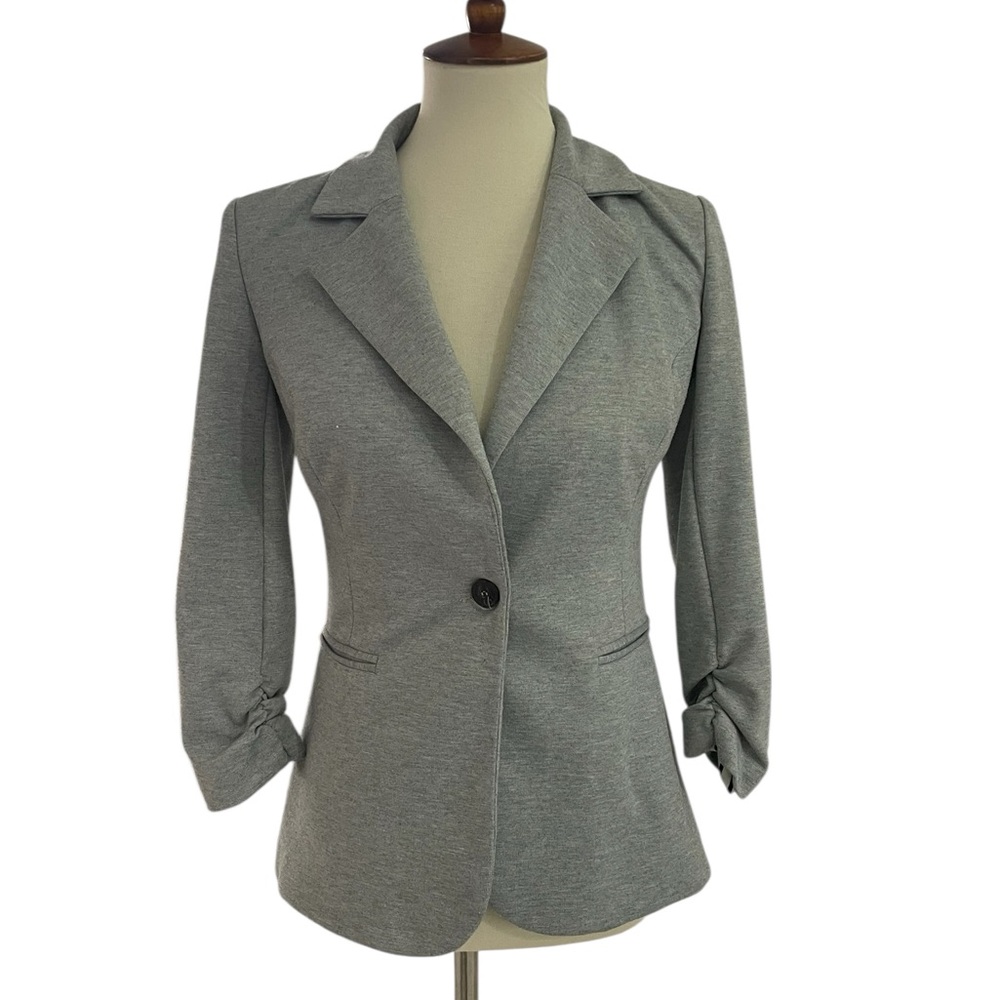 41 Hawthorn Gray Knit Blazer with Ruched Sleeves‎ Size Small